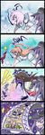  4koma 5girls ahoge akagi_(kantai_collection) akatsuki_(kantai_collection) all_fours blue_eyes bowl brown_eyes brown_hair bucket chopsticks comic coral dashio eva_01 fish hat highres i-class_destroyer japanese_clothes kantai_collection kuma_(kantai_collection) monster multiple_girls neon_genesis_evangelion o_o open_mouth orange_hair plankton purple_hair red_eyes rice rice_bowl sandals scroll seaweed shinkaisei-kan silver_hair sparkle star sweatdrop tama_(kantai_collection) tentacles thighhighs translated triangle_mouth wo-class_aircraft_carrier 