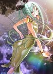  ass ayu-chan bracelet breasts dress earrings hair_ornament jewelry looking_at_viewer looking_back medium_breasts necktie sakuya_tsuitachi short_hair solo tenka_touitsu_chronicle water wet wet_clothes yellow_eyes 