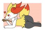  &lt;3 2014 blush braixen c1-11131 canine female fennec fox holding mammal nintendo pok&eacute;mon pussy red_eyes smile solo stick video_games 