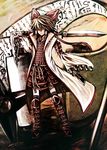  alternate_costume armor bow brown_hair denpa_rasaito detached_sleeves hair_bow hakurei_reimu naginata polearm samurai scroll short_hair touhou weapon 