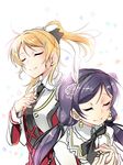  absurdres ajishio ayase_eli blonde_hair blush highres long_hair love_live! love_live!_school_idol_project multiple_girls ponytail smile sore_wa_bokutachi_no_kiseki toujou_nozomi twintails 