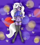  2014 anibaruthecat anthro blush book clothing cutie_mark equine female hair horn legwear lying mammal my_little_pony navel on_back original_character panties solo stockings underwear unicorn young 