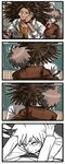  4koma afro brown_hair chalkboard comic danganronpa danganronpa_1 desk gloom_(expression) hagakure_yasuhiro looking multiple_boys naegi_makoto nose_bubble school_uniform silent_comic sleeping tezurumozuru 