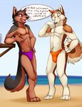  2014 anthro canine dialog duo english_text fur hair male mammal smile text wintersnowolf wolf 