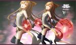  blonde_hair dungeon_and_fighter gloves highres long_hair red_eyes solo thighhighs wangchuan_de_quanyan 