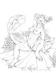  2014 acidapluvia breasts clitoris dragon female horn nude pussy sketch solo spread_legs spreading tongue tongue_out 