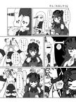  !? 2girls bare_shoulders bow bowtie brain_freeze claws comic detached_sleeves eating gothic_lolita greyscale hairband horn isolated_island_oni kantai_collection lolita_fashion lolita_hairband long_hair monochrome multiple_girls ribbed_sweater seaport_hime shaved_ice shinkaisei-kan sweater translation_request urushi 
