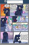  2014 anus bath blue_eyes blue_fur blue_hair blush butt comic cutie_mark english_text equine eyes_closed female feral friendship_is_magic fur glowing hair horn ihavnoname long_hair looking_at_viewer lying magic mammal multi-colored_hair my_little_pony presenting princess_celestia_(mlp) princess_luna_(mlp) pussy sibling sisters stare text tumblr water white_fur winged_unicorn wings 