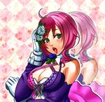  alisa_boskonovich android breasts cleavage flower green_eyes hair_flower hair_ornament large_breasts lips m_september mismatched_sleeves multicolored_hair pink_hair red_hair short_hair solo tekken two-tone_hair zoom_layer 