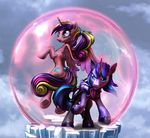  2014 armor blue_eyes blue_hair cutie_mark duo equine female friendship_is_magic glowing hair harwick horn magic male mammal multi-colored_hair my_little_pony ponytail princess_cadance_(mlp) purple_eyes shield shining_armor_(mlp) unicorn winged_unicorn wings 