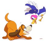  avian barefoot bird canine collar dog duck duck_hunt duck_hunt_dog faster-by-choice feral looking_down looking_up mammal nintendo nude smile super_smash_bros video_games wings 