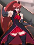  artist_name aura black_gloves blue_eyes dated elbow_gloves evil_smile genderswap genderswap_(mtf) gloves hair_ornament happinesscharge_precure! highres lifting long_hair magical_girl muscle muscular_female phantom_(happinesscharge_precure!) pillar ponytail precure red_hair red_skirt ren_(tainca2000) ribbon skirt smile solo thighhighs unlovely_(happinesscharge_precure!) wide_ponytail 