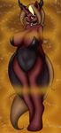  2014 absurd_res anthro b00mt00b big_breasts breasts cleavage clothed clothing equine female fire_eclipse hair hi_res horn looking_at_viewer mammal solo standing suirano unicorn 