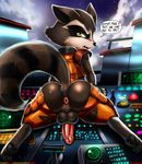  2014 anus balls big_butt butt clothed clothing erection guardians_of_the_galaxy male mammal penis presenting raccoon rocket_raccoon solo therealshadman 