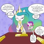  2014 cute dialog english_text equine female feral friendship_is_magic goattrain horn horse mammal my_little_pony princess_cadance_(mlp) princess_celestia_(mlp) smile text winged_unicorn wings 