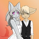  blonde_hair canine female fennec fox hair lagomorph male mammal rabbit regalweasel wedding 