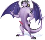  anthro balls dragon ear_piercing fan_character fangs kuramichan male nude penis piercing simple_background smile spyro_the_dragon standing tongue tongue_out video_games wings zychronos 