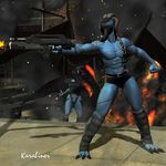  2010 3d anthro blue_skin bune cgi dragon horn karabiner scar 