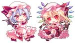  :d ascot bad_id bad_pixiv_id blonde_hair blue_hair chibi fang flandre_scarlet frills hat laevatein mikazuki_sara mob_cap multiple_girls open_mouth red_eyes remilia_scarlet short_hair side_ponytail smile spear_the_gungnir touhou wrist_cuffs 