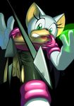  bat breasts chaos_emerald clothing female gloves green_eyes is_(artist) mammal pussy red_nipples rouge_the_bat sega solo sonic_(series) torn_clothing wide_hips 