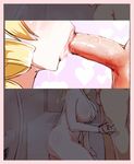  1girl bikini blonde_hair breasts drill_hair fellatio hair_ornament hetero hiichisato large_breasts long_hair mahou_shoujo_madoka_magica nipples oral penis profile slingshot_swimsuit swimsuit tomoe_mami twin_drills white_bikini white_swimsuit 