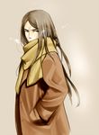  black_eyes black_hair coat fate/zero fate_(series) long_hair lord_el-melloi_ii male_focus nami_(tobuyo) older scarf solo waver_velvet 