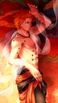  1boy chest highres looking_at_viewer male male_focus morori nail_polish naruto naruto_shippuuden orange_hair pain_(naruto) piercing red_nails solo 