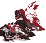  fingerless_gloves gloves guilty_gear guilty_gear_2 hat hyakuhachi_(over3) lying red_eyes red_hair skull solo valentine_(guilty_gear) 