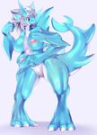  anthro black_sclera breasts cetacean digitigrade dragon female fins grey_background grey_hair hair inverted_nipples mammal marine multi_breast multi_limb multiple_arms nipples nude plain_background shiron_(artist) solo unknown_species wide_hips 