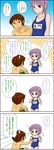  1girl 4koma comic kyon nagato_yuki oekaki one-piece_swimsuit school_swimsuit suzumiya_haruhi_no_yuuutsu swimsuit tokiomi_tsubasa translated 