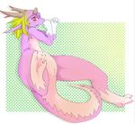  blush dragon female feral foot_focus fur kemono looking_at_viewer perspective pink_fur pussy solo 炽子 