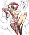  black_hair blush boa_hancock breasts legs long_hair looking_at_viewer midriff navel one_piece salome_(one_piece) snake 