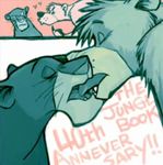  &lt;3 anniversary bagheera baloo disney french_kissing gay kissing male the_jungle_book tongue 