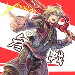  bad_id bad_pixiv_id blonde_hair blue_eyes male_focus monado one_eye_closed pointing shulk solo sword tarou_(mozukusanwakamesan) weapon xenoblade_(series) xenoblade_1 