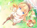  blonde_hair blue_eyes colored_eyelashes doll edna_(tales) expressionless flower from_above gloves hair_ribbon hairband looking_up mugen-sakura normin_(tales) parasol ribbon short_hair side_ponytail skirt solo tales_of_(series) tales_of_zestiria tress_ribbon umbrella 