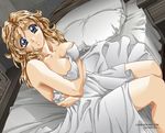  1girl bed_sheet bedsheet breasts doukoku_soshite game_cg large_breasts looking_at_viewer norma_wendy nude solo yokota_mamoru 