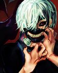  bad_id bad_pixiv_id black_sclera crying crying_with_eyes_open highres kaneki_ken looking_at_viewer male_focus mask nail_polish red_eyes red_sclera ritsu_(rrr) solo tears teeth tokyo_ghoul toned toned_male 