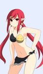  absurdres bad_deviantart_id bad_id bikini dungeon_and_fighter highres long_hair mage_(dungeon_and_fighter) pointy_ears red_eyes red_hair shikniful solo swimsuit 