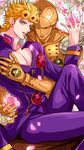  blonde_hair blue_eyes bug flower giorno_giovanna gold_experience gunbam insect jojo_no_kimyou_na_bouken ladybug multiple_boys pink_flower pink_rose rose stand_(jojo) 