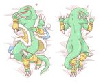  bed blush cloth gagagigo lizard lying male nude reptile scalie shadow solo spikes yellow_eyes yu-gi-oh 