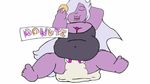  amethyst animated belly big_breasts breasts chubby clothed clothing diaper f&aelig;ces feces female gain hair huge_breasts human hyper long_hair mammal obese overweight peeing plain_background pooping purple_skin scat solo steven_universe stuffing urine weight white_background 