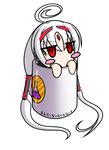  ahoge blush_stickers chibi forehead_jewel hair_ornament hair_tubes hairclip huge_ahoge in_container long_hair monvasa solo twintails under_night_in-birth vatista very_long_hair 