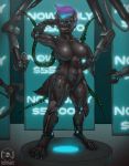  2018 anthro breasts cyber dragonnetstorm hi_res hyena looking_at_viewer machine mammal mowhawk muscular robot tentacles zephyr 