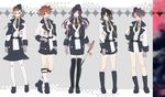  bad_id bad_pixiv_id baton black_hair black_legwear blue_eyes blush boots brown_eyes brown_hair chain eguchi_sera flipped_hair funakubo_hiroko glasses gloves hat kurage long_hair looking_at_viewer medal military military_uniform multiple_girls necktie nijou_izumi onjouji_toki red_eyes saki saki_achiga-hen shimizudani_ryuuka short_hair skirt smile thigh_boots thighhighs uniform 