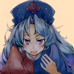  bad_id bad_pixiv_id blue_hair blush hat long_hair open_mouth pill purple_eyes solo touhou ukyo_rst yagokoro_eirin 