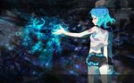  avtechno! bad_id bad_pixiv_id blue_eyes blue_hair hair_ribbon kagamine_rin kazune_(baumkuchen) noiz_are_nel_(vocaloid) ribbon short_hair shorts solo vocaloid 