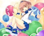  arle_nadja blue_skirt brown_hair carbuncle_(puyopuyo) half_updo kurasuke madou_monogatari open_mouth panties pantyshot puyo_(puyopuyo) puyopuyo skirt underwear white_panties yellow_eyes 