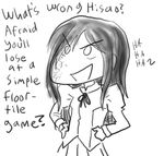  &gt;:d black_hair comic english ikezawa_hanako katawa_shoujo long_hair monochrome pimmy scar 