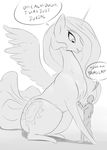  2014 cutie_mark dialog english_text equine female feral friendship_is_magic horn horse human male mammal my_little_pony nivrozs princess_celestia_(mlp) size_difference smile text winged_unicorn wings 