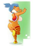  animated blue_hair butt female games hair lausanne lonbluewolf mario_bros nintendo video_games yoshi 